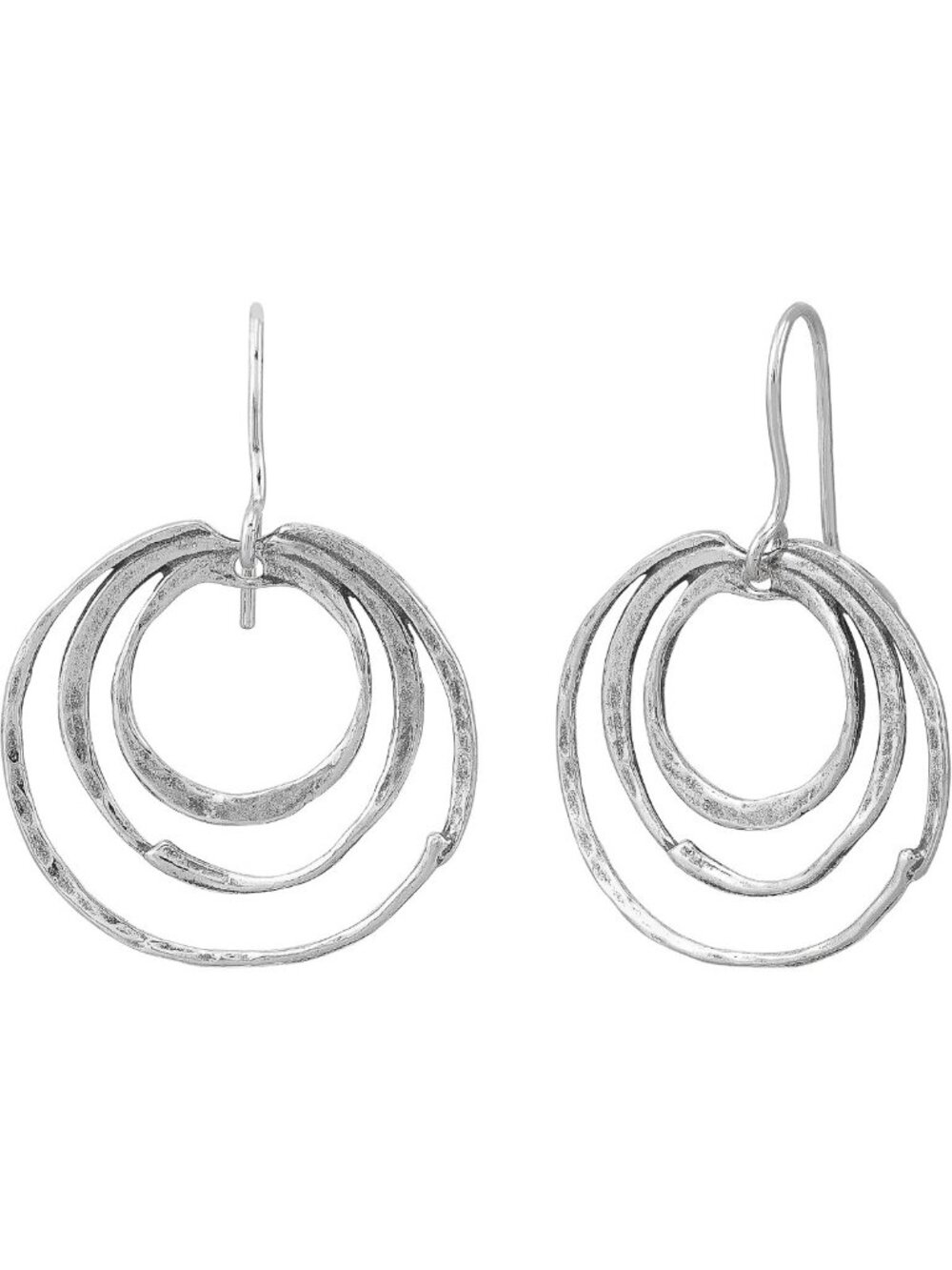 Sterling Silver Triple Graduated Open Circle Drop Earrings for Women - Stylish